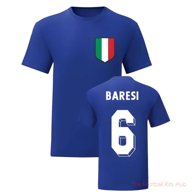 Franco Baresi Italy National Hero Tee\'s (Blue)-unisoccer store