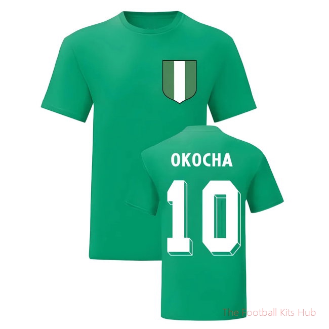 Jay Jay Okocha Nigeria National Hero Tee (Green)-unisoccer store