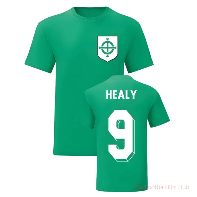 David Healy Northern Ireland National Hero Tee (Green)-unisoccer store