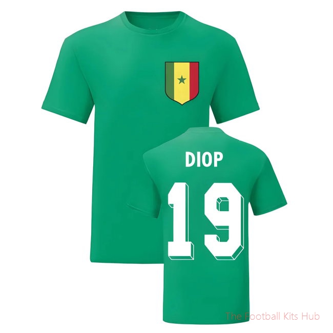 Papa Bouba Diop Senegal National Hero Tee (Green)-unisoccer store