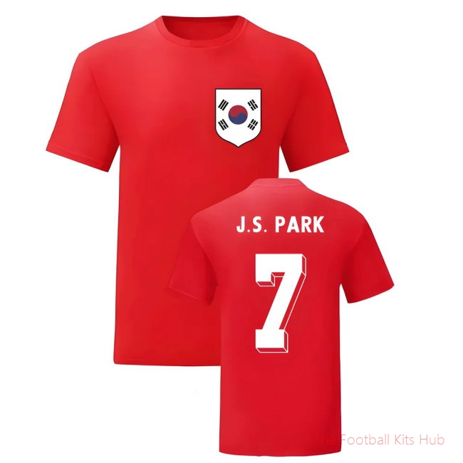 Park Ji-Sung South Korea National Hero Tee (Red)-unisoccer store