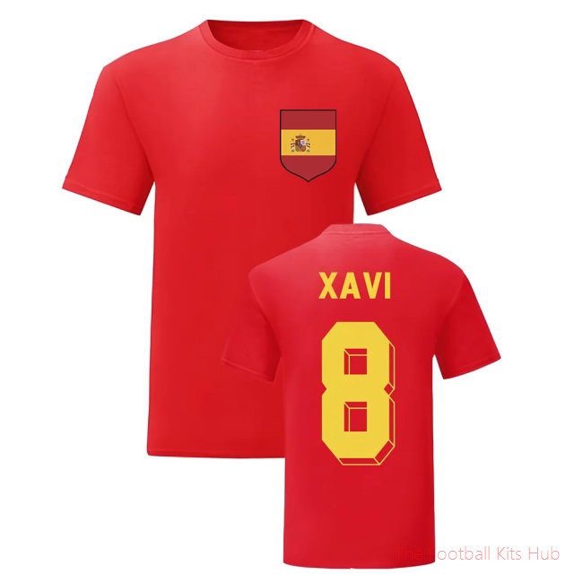 Xavi Spain National Hero Tee (Red)-unisoccer store