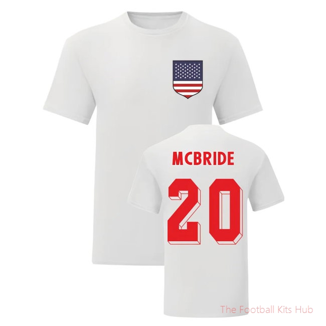 Brian McBride USA National Hero Tee (White)-unisoccer store