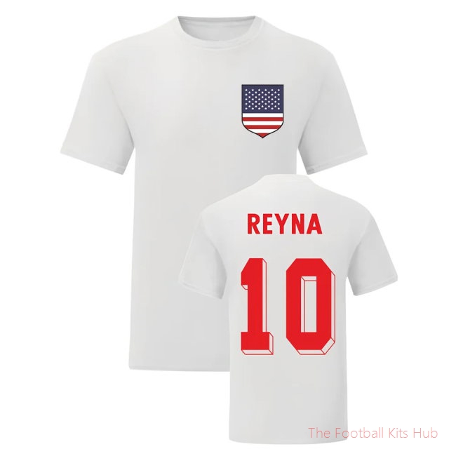 Claudio Reyna USA National Hero Tee (White)-unisoccer store