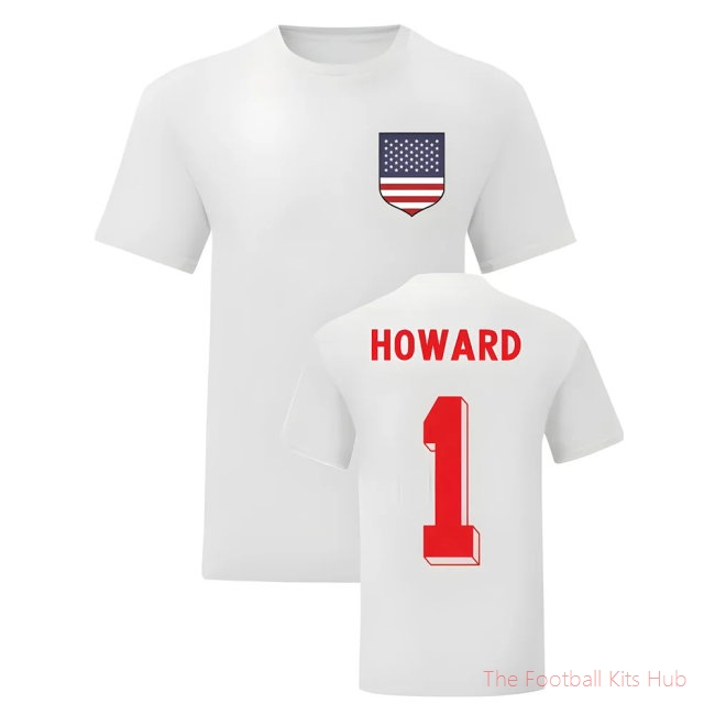 Tim Howard USA National Hero Tee (White)-unisoccer store