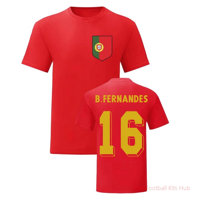 Bruno Fernandes Portugal National Hero Tee (Red)-unisoccer store
