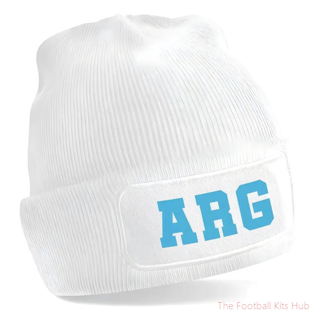 Argentina National Football Beanie Hat (White)-unisoccer store