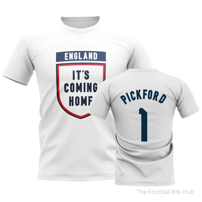 England Its Coming Home T-Shirt (Pickford 1) - White-unisoccer store