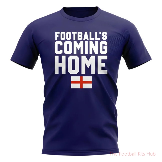 England Footballs Coming Home T-Shirt (Flag/Navy)-unisoccer store