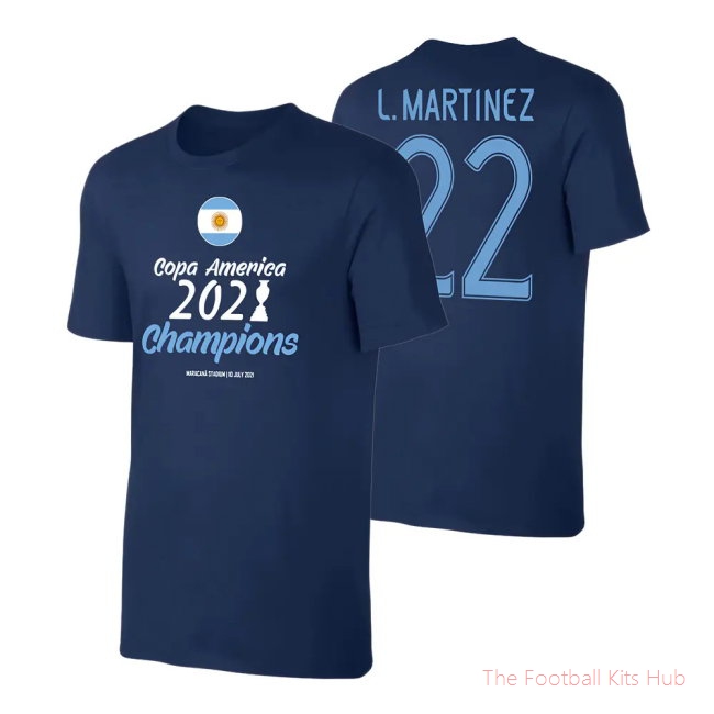 Argentina WINNERS T-Shirt (L. Martinez 22) Dark Blue-unisoccer store