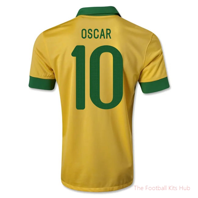 2013-14 Brazil Home Shirt (Oscar 10) - Kids-unisoccer store