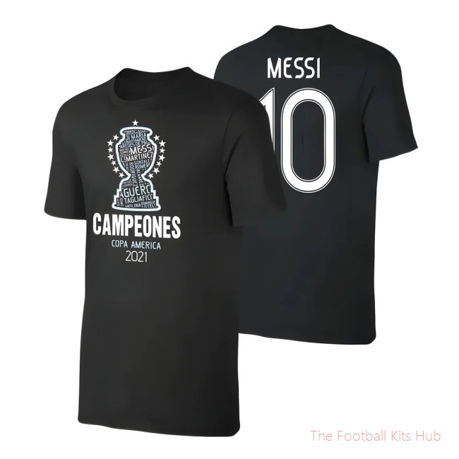Argentina CA2021 CAMPEONES t-shirt MESSI, black-unisoccer store