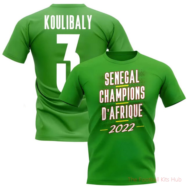 Kalidou Koulibaly 2022 Senegal African Nations Winners Tee (Green)-unisoccer store