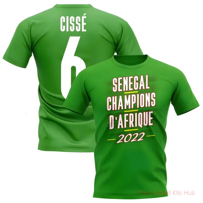 Aliou Cisse 2022 Senegal African Nations Winners Tee (Green)-unisoccer store