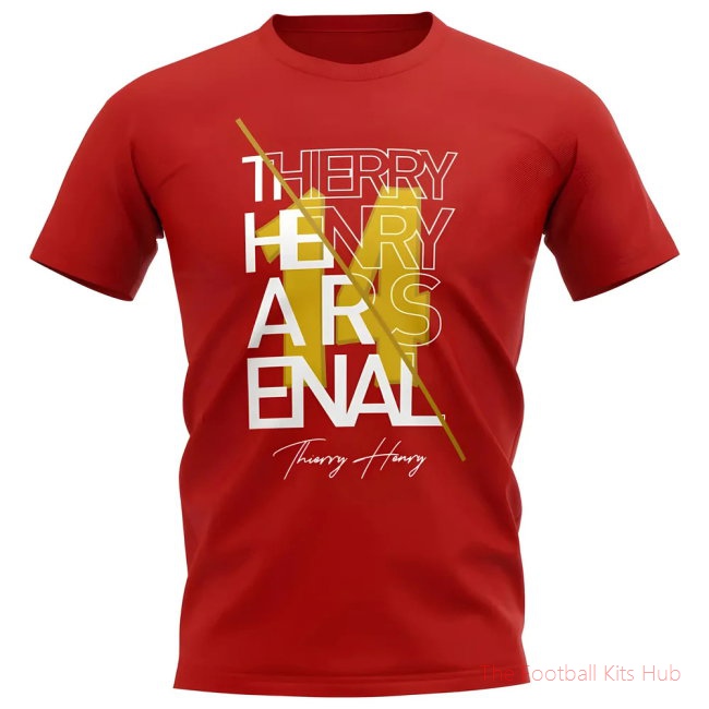 Thierry Henry Arsenal Graphic Signature T-Shirt (Red)-unisoccer store