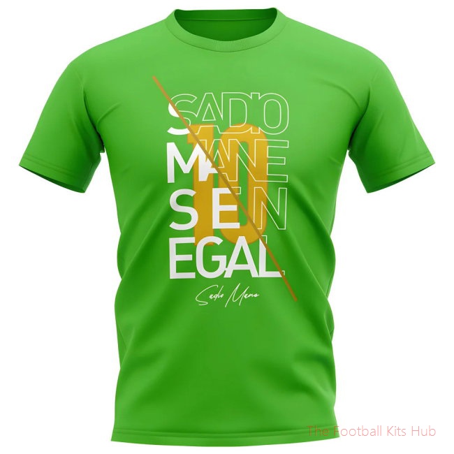 Sadio Mane Senegal Graphic Signature T-Shirt (Green)-unisoccer store