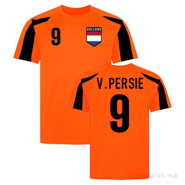 Holland Sports Training Jersey (Orange-Black)(V.Persie 9)-unisoccer store