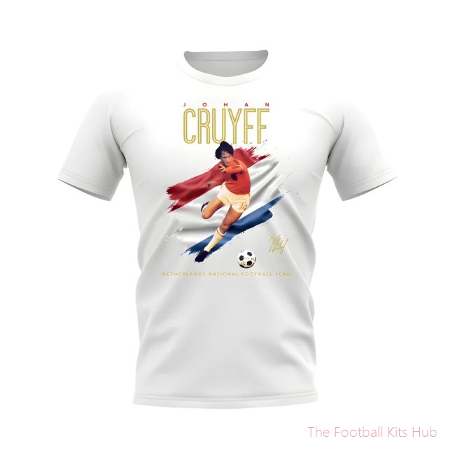 Johann Cruyff Holland Image T-Shirt (White)-unisoccer store