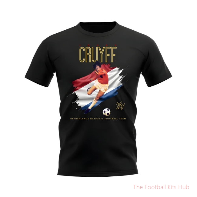 Johann Cruyff Holland Image T-Shirt (Black)-unisoccer store