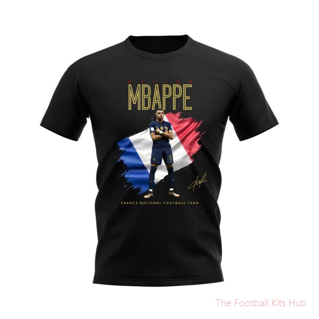 Kylian Mbappe France Celebration T-Shirt (Black)-unisoccer store