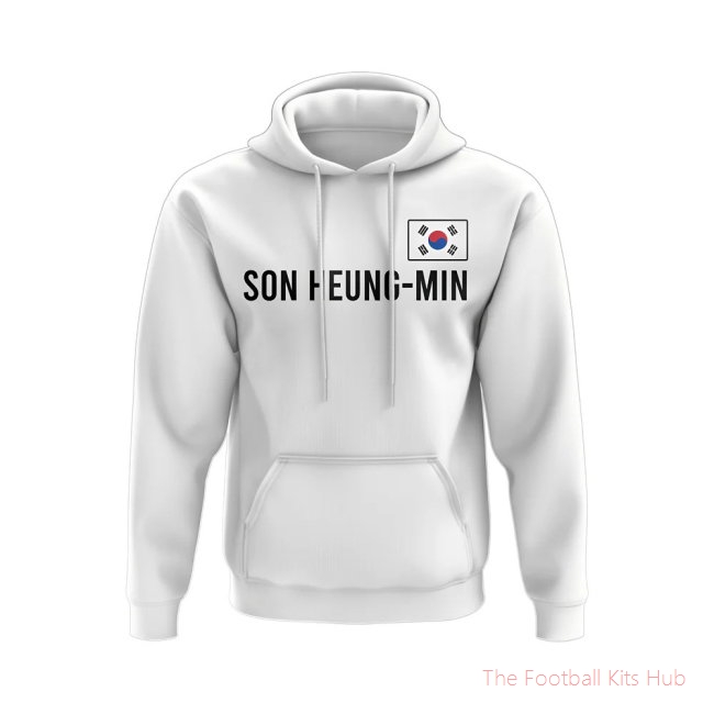 Son Heung Min South Korea Name Hoody (White)-unisoccer store