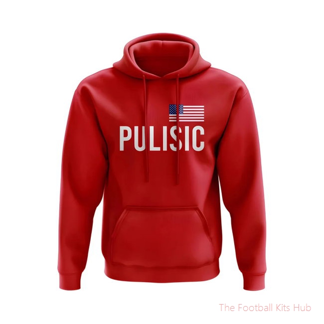 Christian Pulisic USA Name Hoody (Red)-unisoccer store