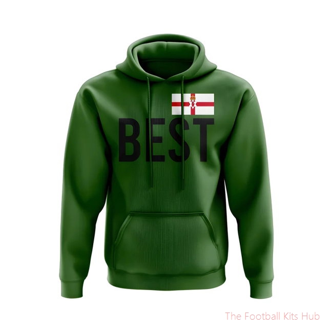 George Best Northern Ireland Name Hoody (Green)-unisoccer store