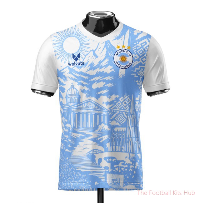 Argentina Heritage Football Jersey (Wolvate) Adult Short Sleeve-unisoccer store