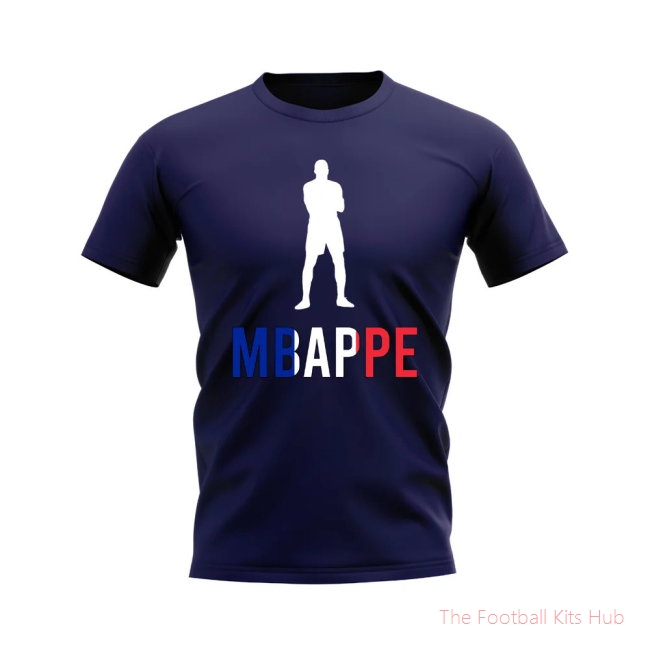 Kylian Mbappe France Silhouette T-shirt (Navy)-unisoccer store