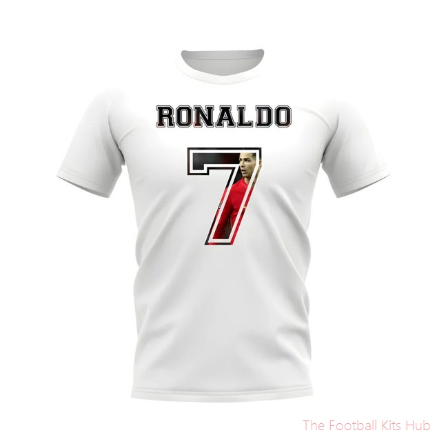 Cristiano Ronaldo Portugal 7 T-Shirt (White)-unisoccer store
