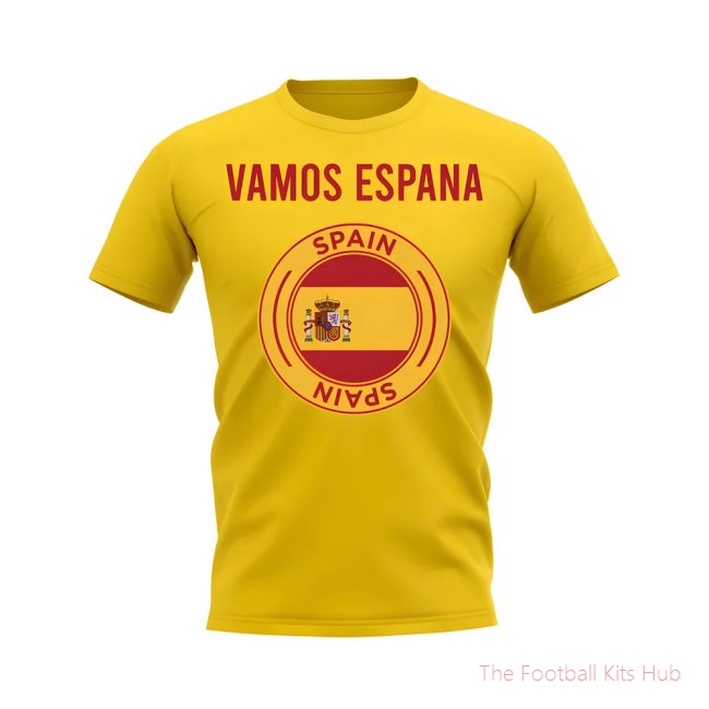 Vamos Espana Spain Fans Phrase T-shirt (Yellow)-unisoccer store