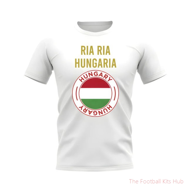 Ria Ria Hungaria Hungary Fans Phrase T-shirt (White)-unisoccer store