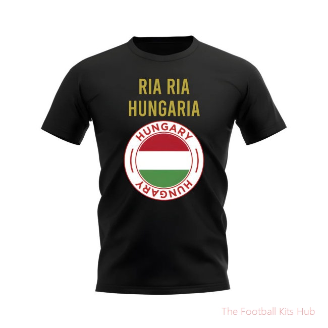 Ria Ria Hungaria Hungary Fans Phrase T-shirt (Black)-unisoccer store