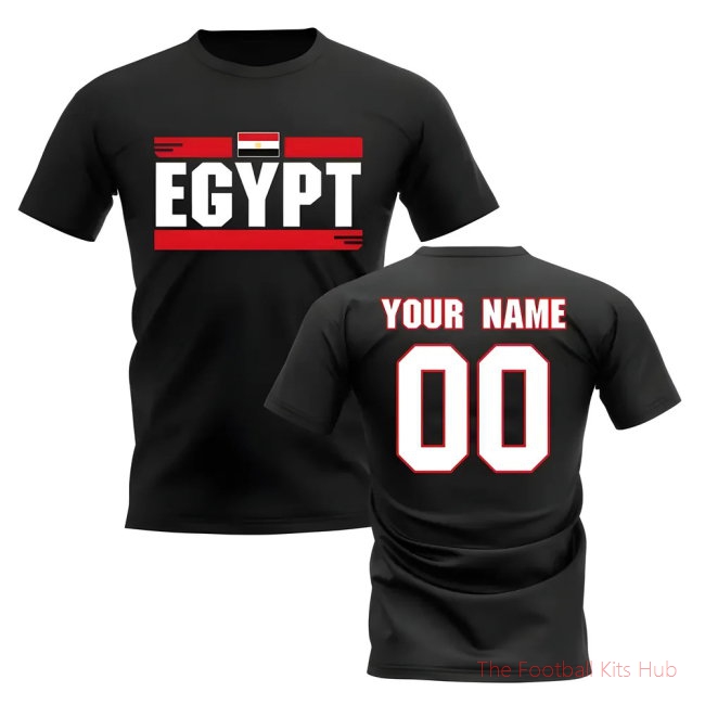 Personalised Egypt Fan Football T-Shirt (black)-unisoccer store