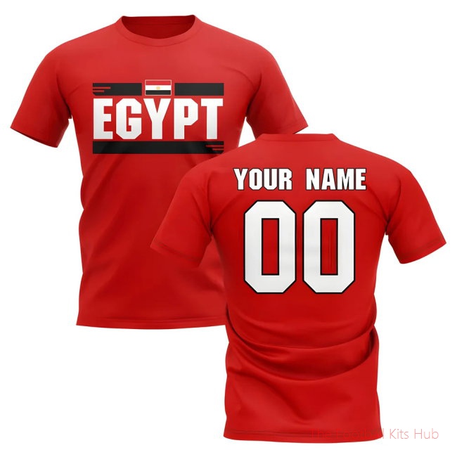 Personalised Egypt Fan Football T-Shirt (red)-unisoccer store