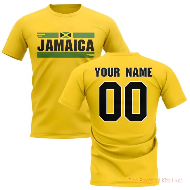 Personalised Jamaica Fan Football T-Shirt (yellow)-unisoccer store