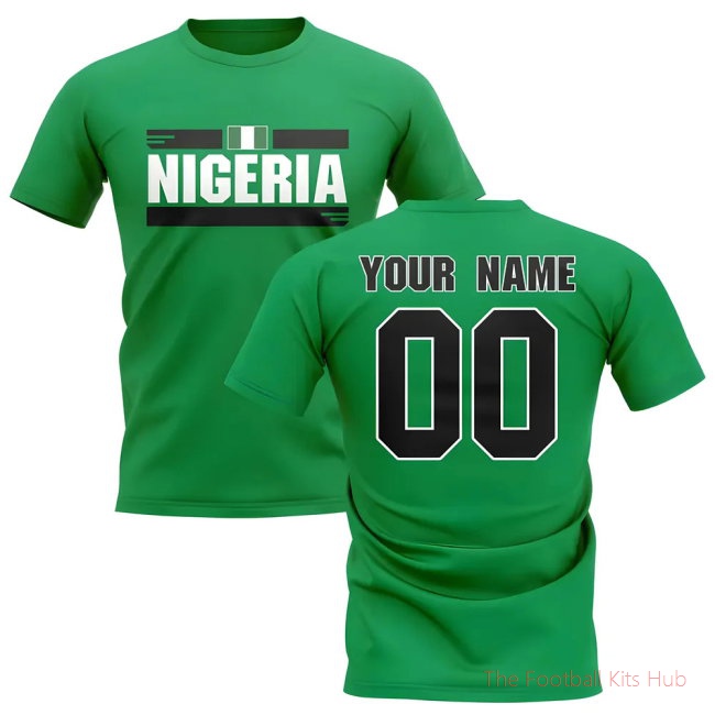 Personalised Nigeria Fan Football T-Shirt (green)-unisoccer store