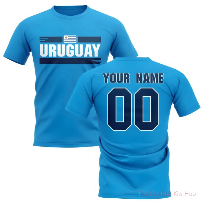 Personalised Uruguay Fan Football T-Shirt (sky)-unisoccer store