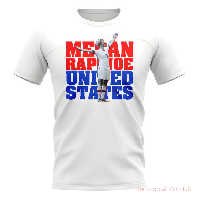 Megan Rapinoe United States-Player T-Shirt (White)-unisoccer store
