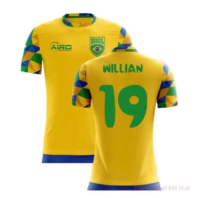 2025-2026 Brazil Home Concept Football Shirt (Willian 19) - Kids-unisoccer store