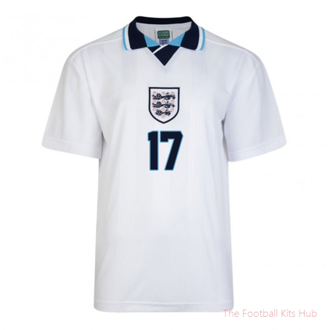 Score Draw England Euro 1996 Home Shirt (McManaman 17)-unisoccer store