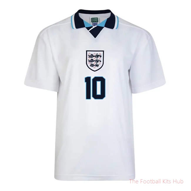 Score Draw England Euro 1996 Home Shirt (Sheringham 10)-unisoccer store