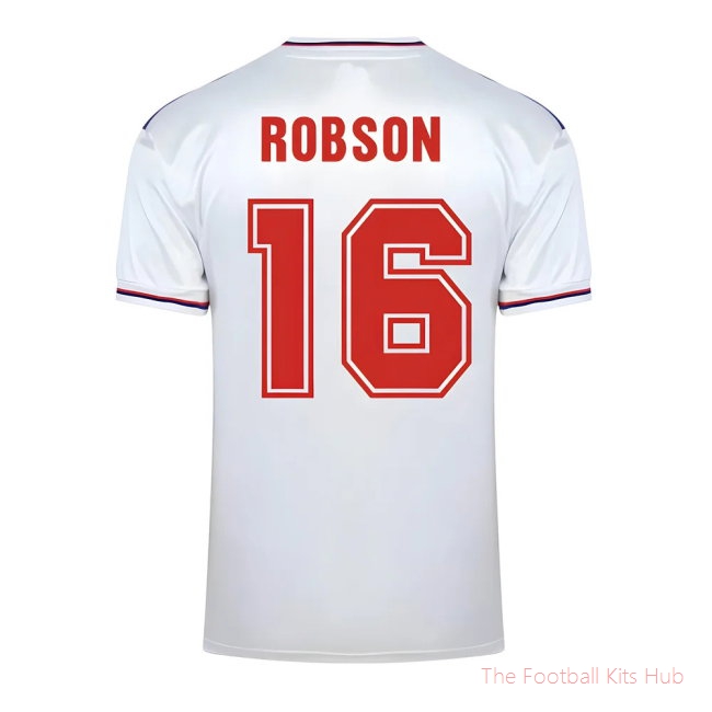 Score Draw England World Cup 1982 Home Shirt (Robson 16)-unisoccer store
