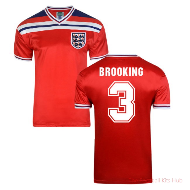 Score Draw England World Cup 1982 Away Shirt (Brooking 3)-unisoccer store
