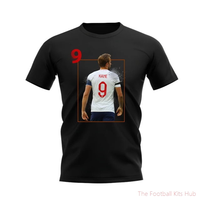 Harry Kane England Fade T-Shirt (Black)-unisoccer store