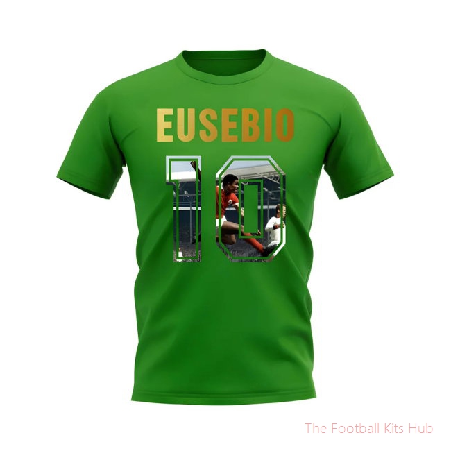 Eusebio Name And Number Portugal T-Shirt (Green)-unisoccer store