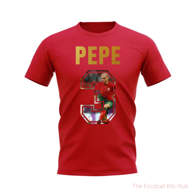 Pepe Name And Number Portugal T-Shirt (Red)-unisoccer store