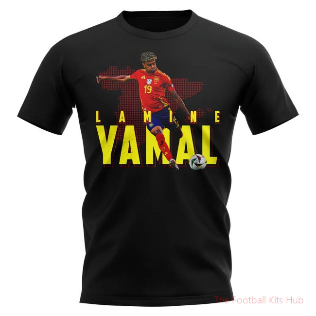 Lamine Yamal Spain 19 T-Shirt (Black)-unisoccer store