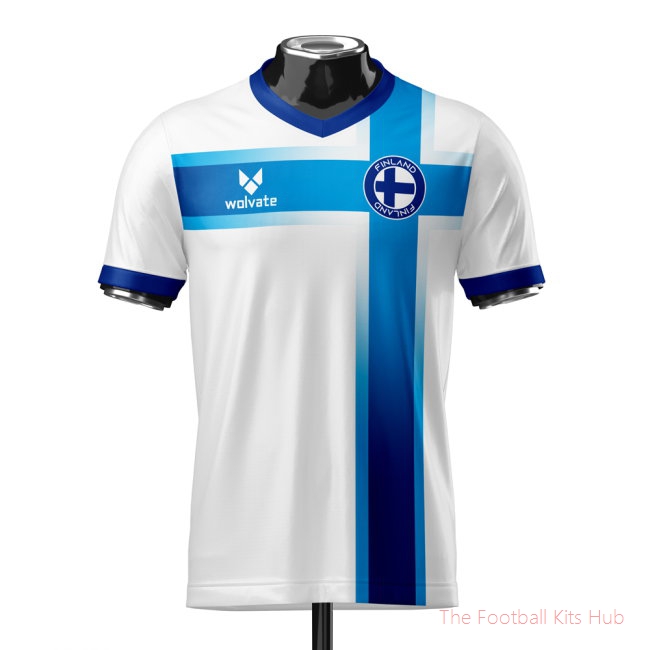 Finland Heritage Football Flag Jersey (Wolvate) Adult Short Sleeve-unisoccer store
