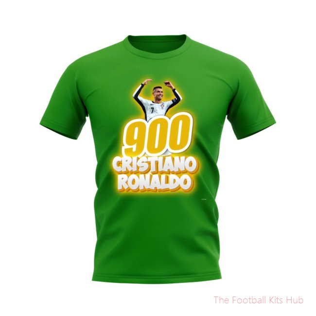 Cristiano Ronaldo 900 Career Goals T-Shirt (Green)-unisoccer store